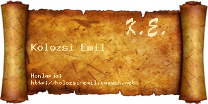 Kolozsi Emil névjegykártya