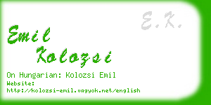 emil kolozsi business card